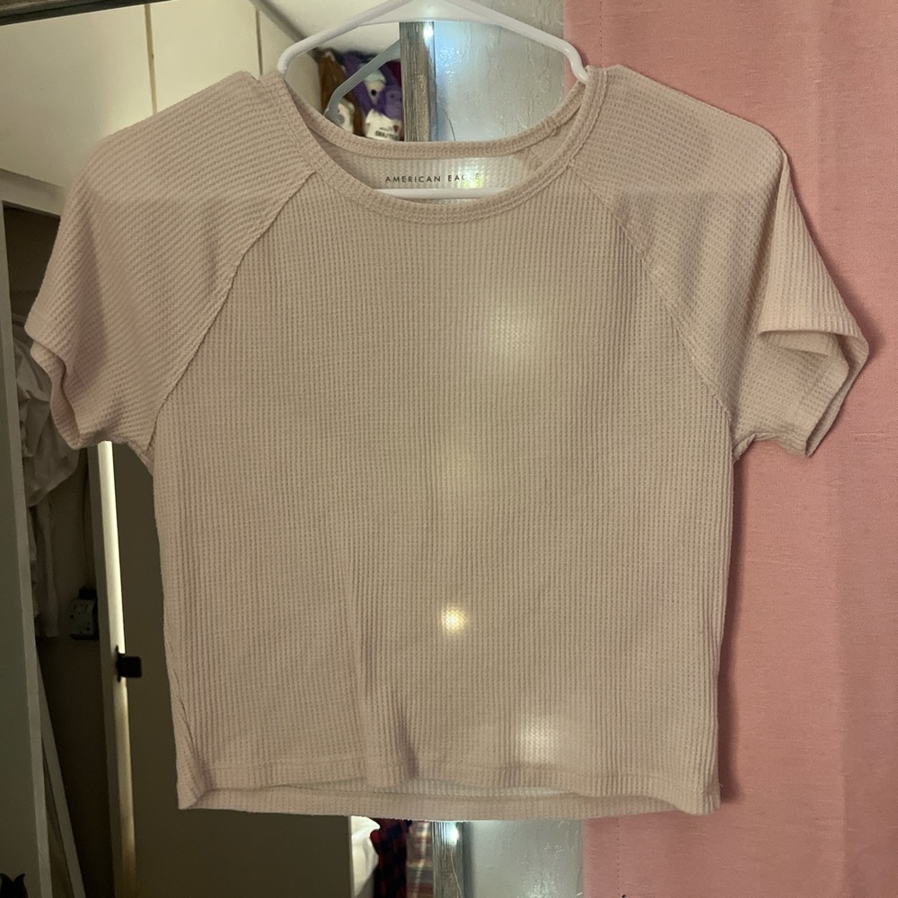 American eagle creme waffle crop top. Size medium.